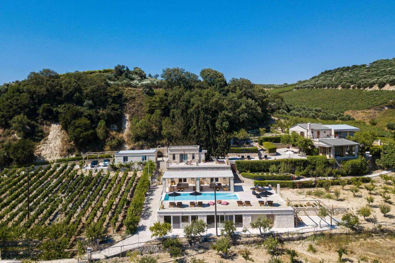Villa Mantilari Wine Estate 7 Apartments 2 Private Pools 1 Heated Tennis Court Fitness Center Archanes Ngoại thất bức ảnh